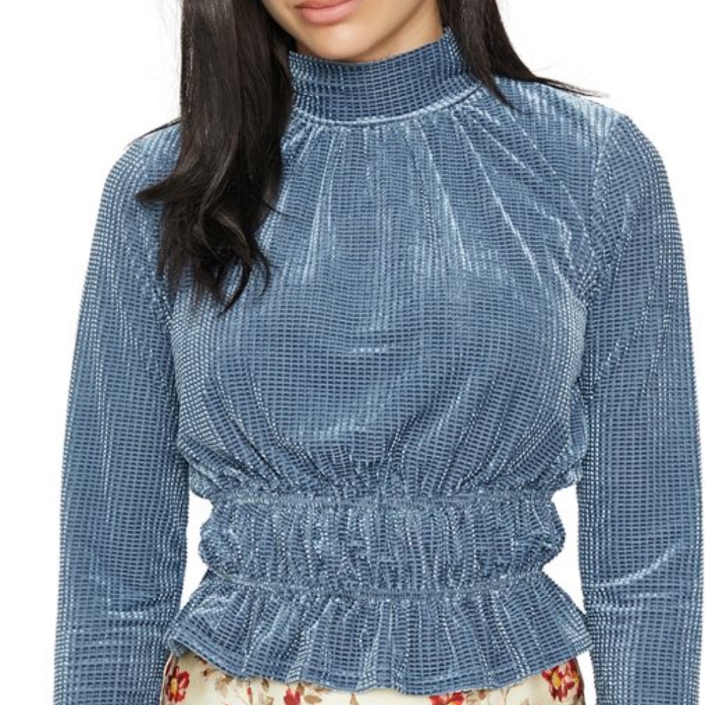 Blue Turtleneck Lost+Wander Brand Long Sleeve XL
